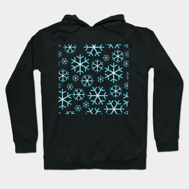 Blue Christmas Snowflakes Pattern Hoodie by inotyler